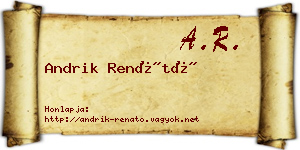 Andrik Renátó névjegykártya