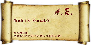 Andrik Renátó névjegykártya